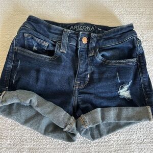 Arizona Jean Company Women's Rolled Cuff Denim Shorts - Dark Blue